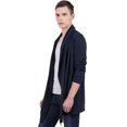 thumbnail image 2 of INSPIRE CHIC Chandails pour Hommes Col Châle Poches Ourlet Haut-Bas Long Cardigan 40 Bleu, 2 of 7