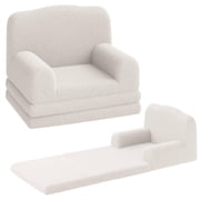 Kids Chairs for Toddler, 2-in-1 Toddler Soft Sherpa Couch Fold Out, Convertible Sofa to Lounger for Girls and Boys