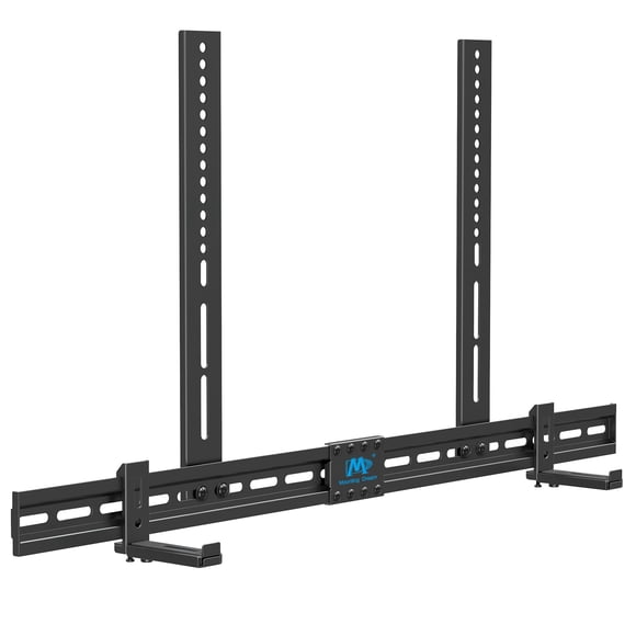 Mounting Dream Soundbar Mount Sound Bar TV Bracket with Holes/Without Holes, Non-Slip Base Holder Extends 3.4" to 6.1", Up to 20 LBS, Safe and Easy to Ins