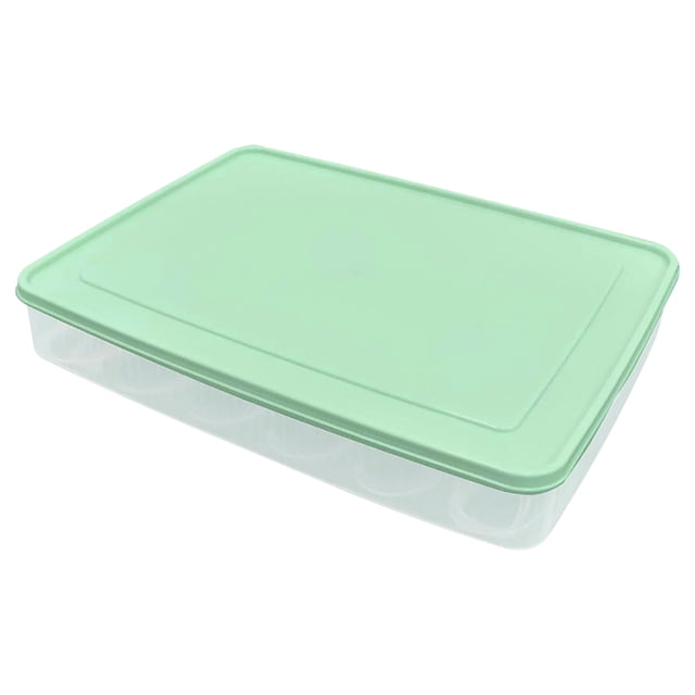 Oleegame 1PC Produce Storage Portable Plastic Container Rack Foldable Refrigerator Fresh-keeping Storage Box Green