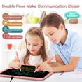 thumbnail image 2 of Graflsoa 15" Rechargeable Kids LCD Drawing Tablet With Dual Stylus USB Charging Pink, 2 of 6