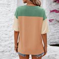 thumbnail image 4 of Besolor Chemises d'Été à Manches Courtes pour Femmes Col Rond Fendu sur le Côté Blouse Décontractée Ample pour Sortir, 4 of 4