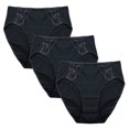 thumbnail image 2 of FEM intimates Cotton Spandex High Cut Panties w/ Lace Insert - 3Pk, 2 of 4
