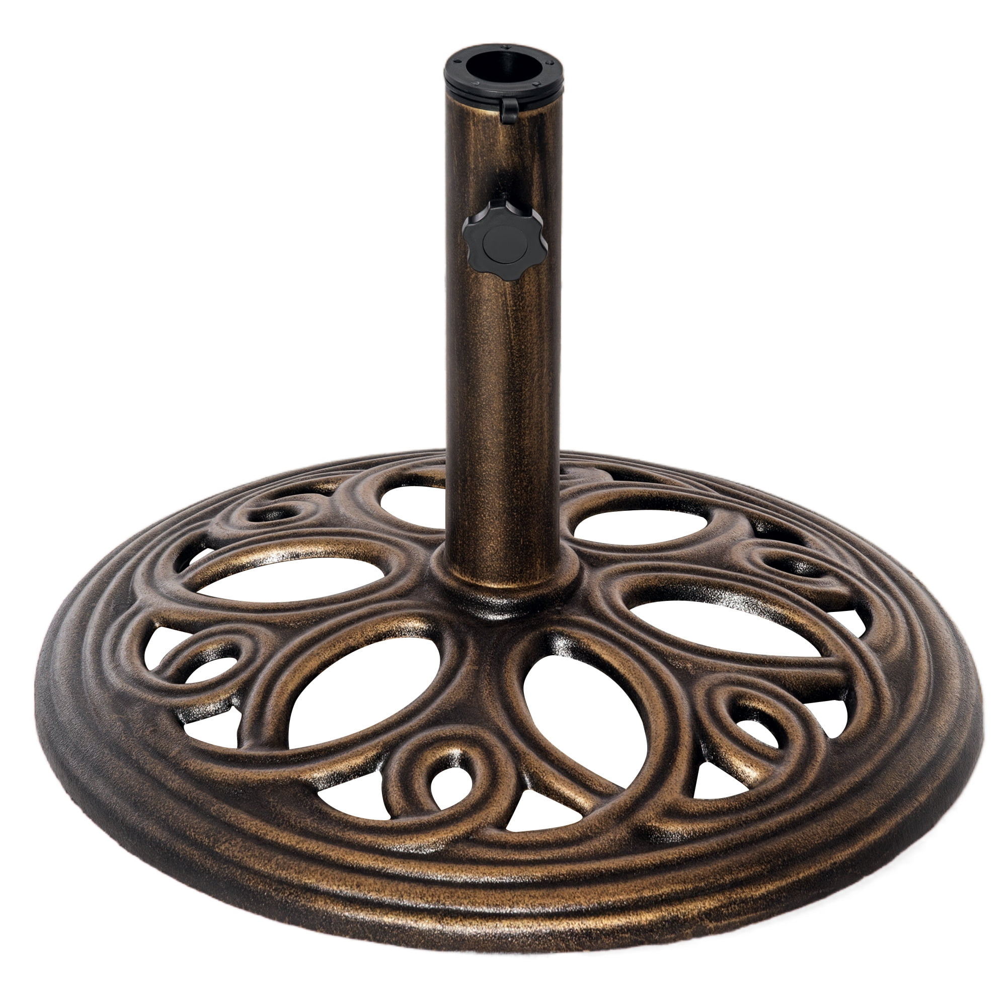 Outsunny Patio Umbrella Base Stand, Fit Dia. 1.5", 2" Pole, Bronze