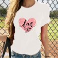 thumbnail image 1 of TIMIFIS T-Shirts de la Saint-Valentin pour Femmes Été Décontracté Manches Courtes Col Rond T-Shirt Mignon Imprimé Cœur d'Amour, 1 of 4