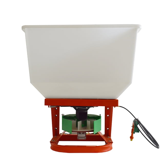 INTBUYING Machine Électrique d'Épandage d'Engrais, Épandeur ATV, Diffuseur, Trémie d'Engrais 12 V, Capacité de Charge 265 Lb