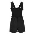 thumbnail image 4 of RKSTN Rompers for Women Summe Square Neck Sleeveless Pleated Dressy Casual Romper Solid Color Beach Outfits with Pockets, 4 of 5