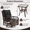 thumbnail image 3 of Gymax Set Of 3 Patio Furniture Set w/ 2-Tier Side Table & Cushions for Porch Black, 3 of 4