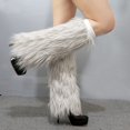 thumbnail image 1 of Autumn and Winter Plush Socks Long Boots Warm Stage Performance High Leg Guards Female, 1 of 4