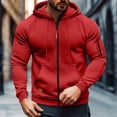 thumbnail image 1 of Men's Solid Color Cargo Hooded Jacket with Multiple Pockets, Raglan Long Sleeve, Breathable Nylon Spandex for Sports Training and Casual Outdoor Wear, 1 of 5