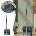 thumbnail image 1 of Ensemble de Balais et Porte-Poussière d'Intérieur, Rotatif à 180°, Rangement sur Pied, avec Dents de Raclage et Grattoir, Léger, ABS+PP+acier Inoxydable, pour Nettoyage Intensif Intérieur Extérieur à la Maison et en Boutique, 1 of 6