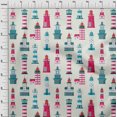 thumbnail image 4 of oneOone Polyester Spandex Pink Fabric Sea Lighthouse Sewing Craft Projects Fabric Prints By Yard 56 Inch Wide, 4 of 5