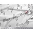 thumbnail image 3 of Soimoi Velvet Fabric Horse Block Printed Craft Fabric by The Yard 58 Inch Wide, 3 of 3