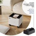 thumbnail image 2 of STORAGEBUD Ottoman with Storage for Living Room 15 Inch Storage Ottoman Cube Small Ottoman Foot Rest Boucle Foot Stool Ottoman Max 330lbs White Ottoman, 2 of 5