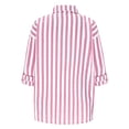 thumbnail image 4 of TIMIFIS Chemises à Manches Longues pour Femmes Grande Taille Chemise à Rayures Boutonnée Automne Décontractée Col Rabattu avec Manches Ajustables Hauts, 4 of 8