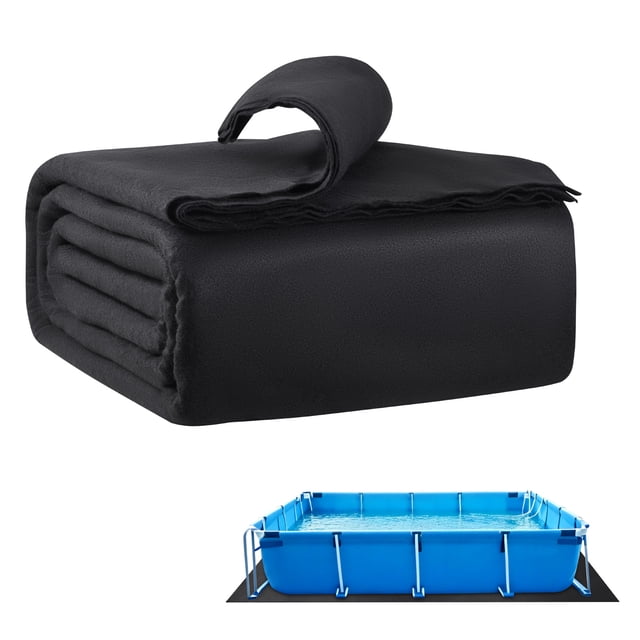 KFFKFF Rectangle Pool Liner Pad, 16 x 32 ft Pool Liner Pad for Above Ground Swimming Pools, Extra-Thick Pool Mat, Prevents Punctures, Recycled Geotextile Material Underlayment Pad