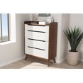 thumbnail image 1 of Baxton Studio Brighton Moderne White et Bois de Walnut 4 Tiroirs Chest, 1 of 5