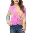 thumbnail image 2 of Posijego Chandail en Molleton pour Petite Fille, Col Rond, Manches Longues, Torsade devant, Crop Top Athlétique, 2 of 7