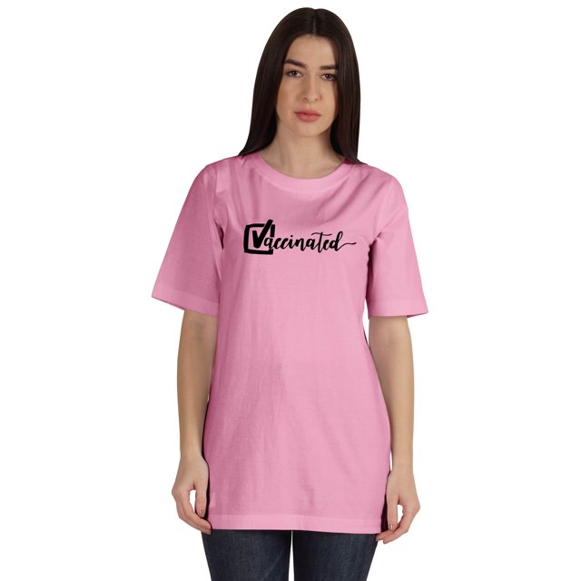 Inkmeso T-shirt à Col Rond Amusant Pro-Vaccin Vacciné pour Femmes