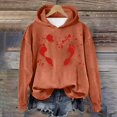 thumbnail image 2 of WEAIXIMIUNG Sweat à Rayures pour Femmes Automne et Hiver 2025 Tendance avec Capuche et Imprimé Lettre, 2 of 4