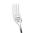 thumbnail image 2 of Oleegame 2PC Stainless Steel Cutlery Set Valentine Gift Tableware Engraved Fork Best Present For Husband Madam Family And Friends Tableware Printing Stainless Steel Fork, 2 of 4