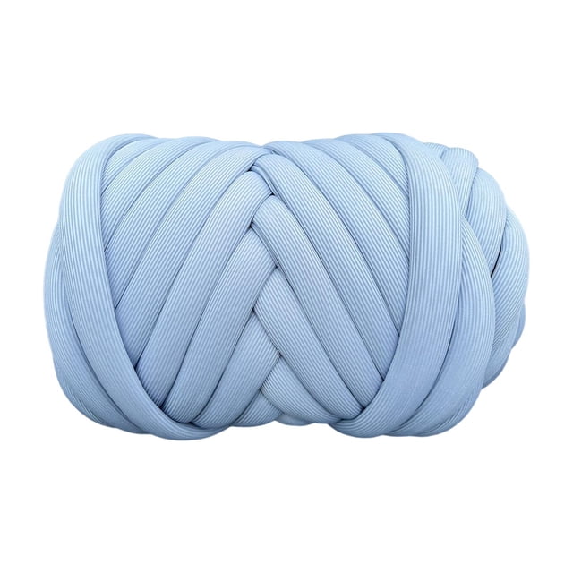 GUOOL Chunky Yarn 62.3ft Washable Jumbo Tubular Yarn for Macrame Throw Pillow Sky Blue