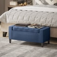 thumbnail image 2 of HOMCOM Banc de Rangement, Banc Ottoman avec Dessus Rabattable, Bleu Foncé, 2 of 10