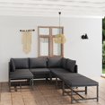 thumbnail image 1 of vidaXL 7 Piece Garden Lounge Set with Cushions Poly Rattan Grey, 1 of 5