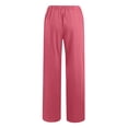 thumbnail image 5 of Timegard Cotton Linen Pants for Women Elastic Waist Drawstring Fall Travel Casual Pants with Pockets, 5 of 5