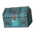 thumbnail image 1 of Rongfmy Pirate Treasure Chest Solid Wood Handmade Photo Props Decorative Storage Box Green, 1 of 9