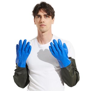 Thickened waterproof rubber gloves wear-resistant fishing gloves non-slip farm work gloves reusable gloves