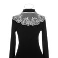 thumbnail image 3 of INSPIRE CHIC Detachable Fake Collar, Semi-Sheer Embroidery Mini Cape Neck Ruff for Blouse White-2, 3 of 5