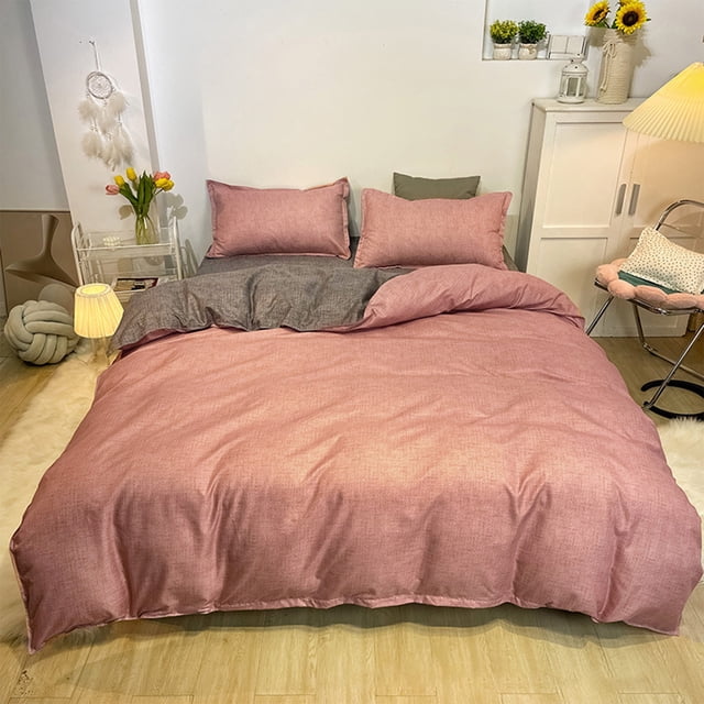 UsRHHA 4 Piece Bedding Set Fresh Color Washed, Comfortable Soft for 70.86 Inch Bed Dormitory, Bed Sheet Set