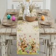 thumbnail image 2 of Elegant Table for Spring Holiday Event - Watercolor Bunny Easter Runner for Dining Room Kitchen Party Tablecloth 13x108 Inch, 2 of 5