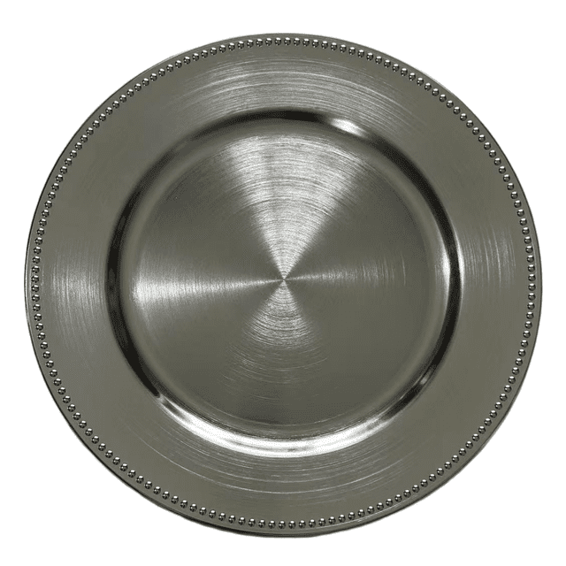 Holiday Time Maison De Noel Collection Plastic Charger Plate, Silver ...
