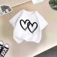 thumbnail image 5 of YOUSNH T-Shirt Graphique Mignon pour Fille, Col Rond, Manches Courtes, T-Shirt d'Été Décontracté, Hauts pour Filles, Blanc, 5-6 Ans, 5 of 5