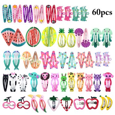 Bangcool 60PCS Hair Clip Set Decorative Lovely Assorted Snap Barrette Hair Pin for Baby Girl