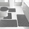 thumbnail image 4 of Vaidha Memory Foam Bath Mat 5 Set Bathroom Rugs For 5 Pcs Toilet Mats Universal Soft Comfortable Water Absorption Non-Slip Thick Machine Washable Easier To Dry Dark, 4 of 7