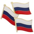 thumbnail image 1 of Miangastore 3Pcs Waving Russian Brooch Pin Metal Flag Lapel Pin for Club Activities and Patriots, 1 of 9