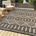 thumbnail image 4 of Garvee 9'x12' Outdoor Rug Waterproof Outdoor Patio Rug Mat, Reverisble Plastic Straw Outdoor Rug for RV Camping Picnic Beach Balcony, Black and Coffee, 4 of 6