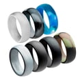 thumbnail image 1 of crativent 7Pcs Premium Silicone Rubber Wedding Party Rings Mens Jewelry 12 No.12, 1 of 6