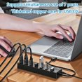 thumbnail image 5 of USB 30 Hub Powered 7-Port Splitter SuperSpeed Multi USB Hub with 5V3A Power Supply Adapter Individual On/Off Switch and Lights Extension High-Speed Data for Apple Air MacBook Pro Mac Windows, 5 of 5
