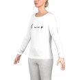 thumbnail image 1 of Chandail en modal à Manches Longues pour Femmes, Doux et Confortable, Mode, Col Ras du Cou, avec Imprimé Graphique, 1 of 4