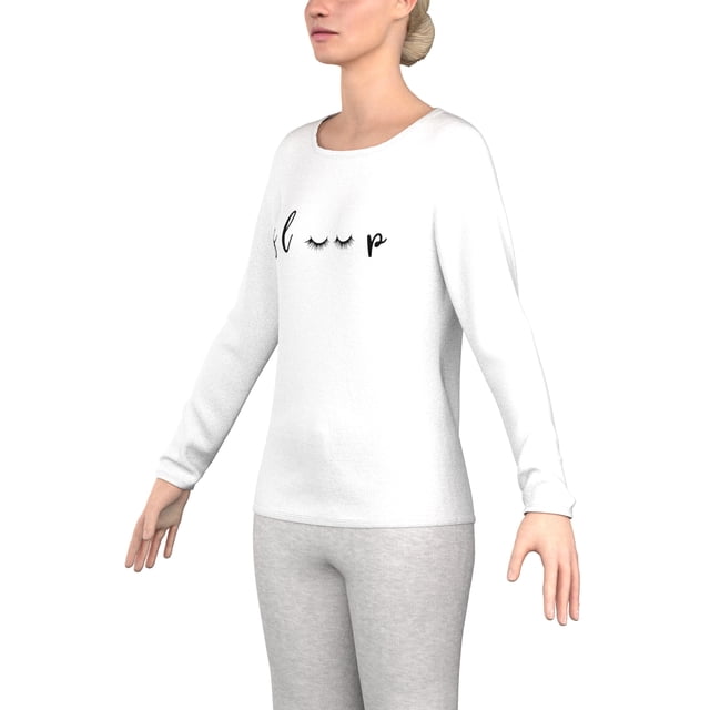 Chandail en modal à Manches Longues pour Femmes, Doux et Confortable, Mode, Col Ras du Cou, avec Imprimé Graphique