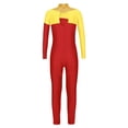 thumbnail image 3 of Jelory Justaucorps Intégral de Gymnastique pour Filles Enfants, une Pièce à Manches Longues avec Strass, Justaucorps Combinaison de Danse Ballet Jaune&Rouge 16, 3 of 6
