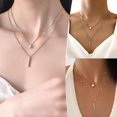 thumbnail image 2 of YSABOXY Personality Fashion 2 Layer Wear Water Drop Shape Pendant Necklace κы O4, 2 of 5