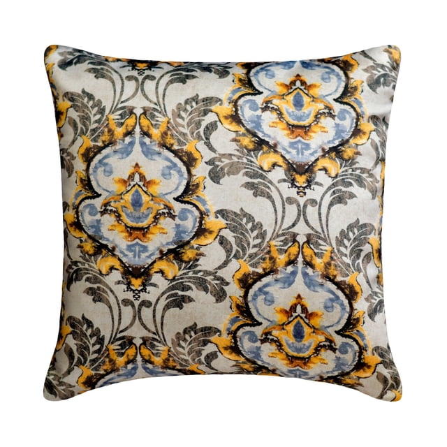 Toss Pillow Covers, Grey 18"x18" (45x45 cm) Pillow Covers, Satin Damask Throw Pillows For Couch, Abstract Pattern Contemporary Style - Zuma