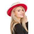 thumbnail image 1 of 2Chique Boutique Chapeau en Feutre Style Panama à Large Bord Doublé Rouge Uni pour Femmes, 1 of 4