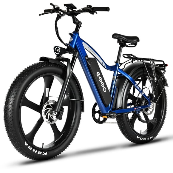 EMMO E-Wild Pro Electric Bike Fat Tire 750W 48V 748Wh - Hydraulic Brakes, All-Terrain Performance - Blue