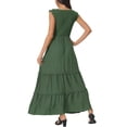 thumbnail image 3 of INSPIRE CHIC Robe d'Été Sans Manches pour Femme Col Rond Robe Maxi Décontractée avec Poches G Vert Armée, 3 of 6